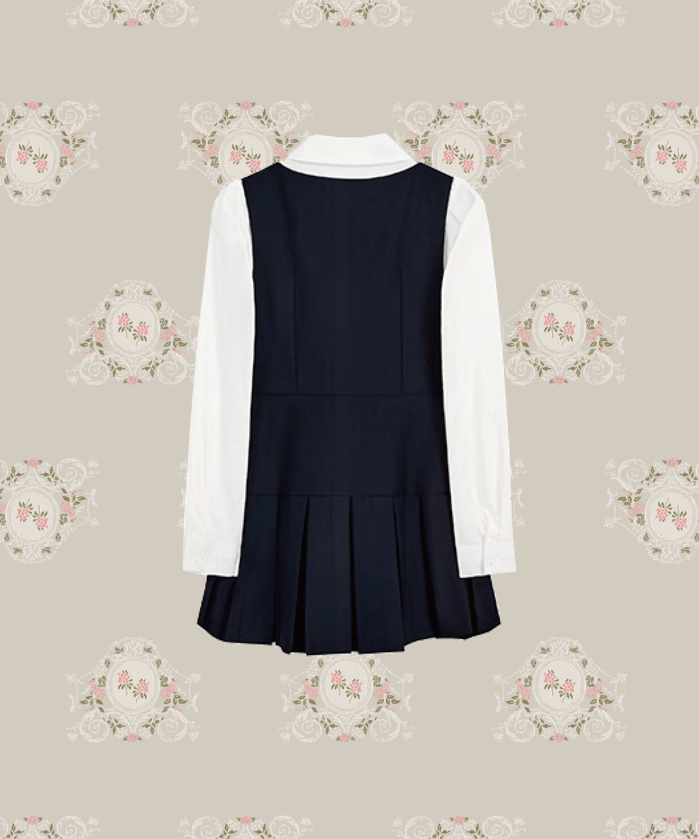 Vest Pleats Dress Set Up  ベスト プリーツ ドレス セットアップ