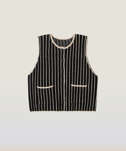 Elegant Stripe Knit Vest