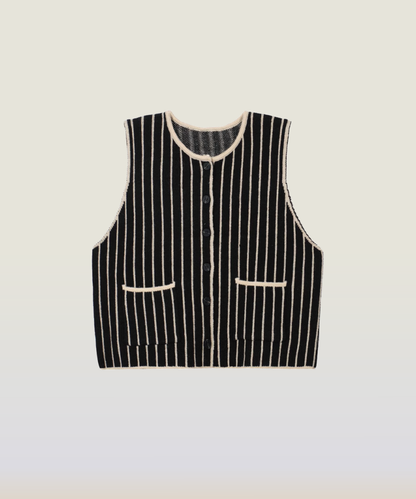 Elegant Striped Knit Vest 