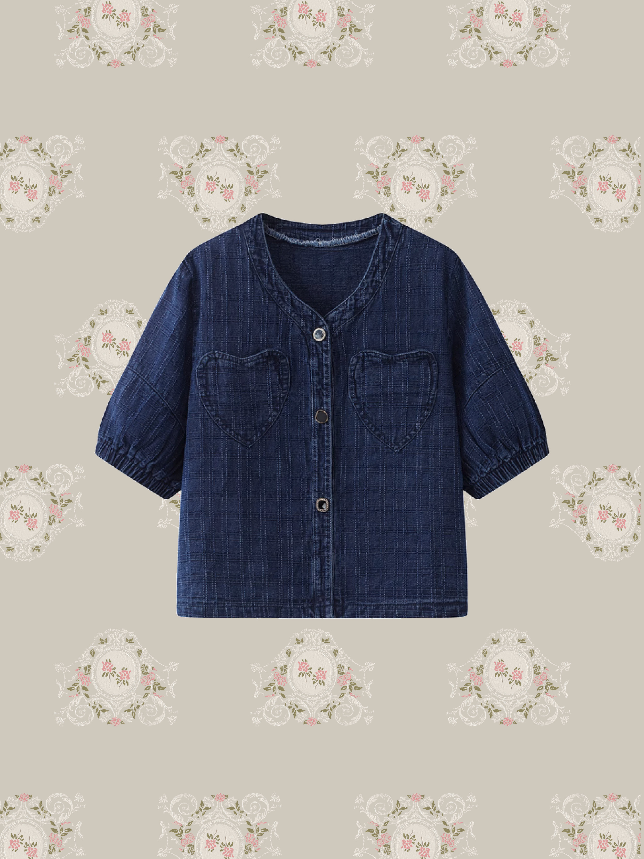 Heart Pocket Denim Pants Set Up/ハートポケットデニムセットアップ