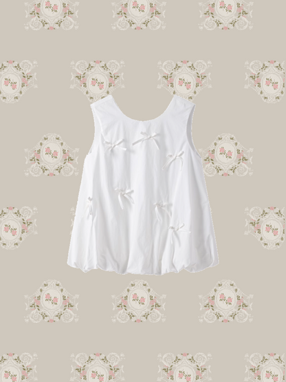 Sweet Ribbon Applique Balloon Vest Set Up/スイートリボンアップリケバルーンベストセットアップ