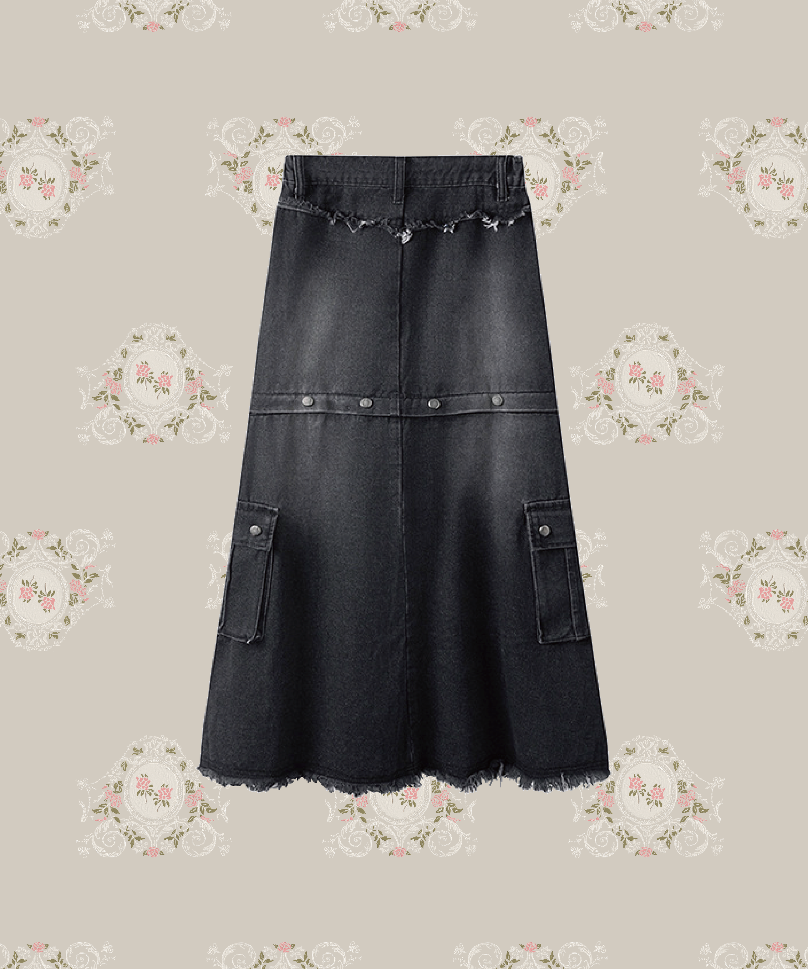 Washed Denim Pocket Skir Washed denim pocket skirt 