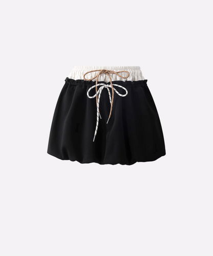 Fake Two Flare Mini Skirt