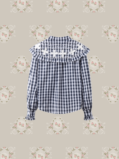 Doll Collar Plaid Blouse/ドールカラーチェックブラウス