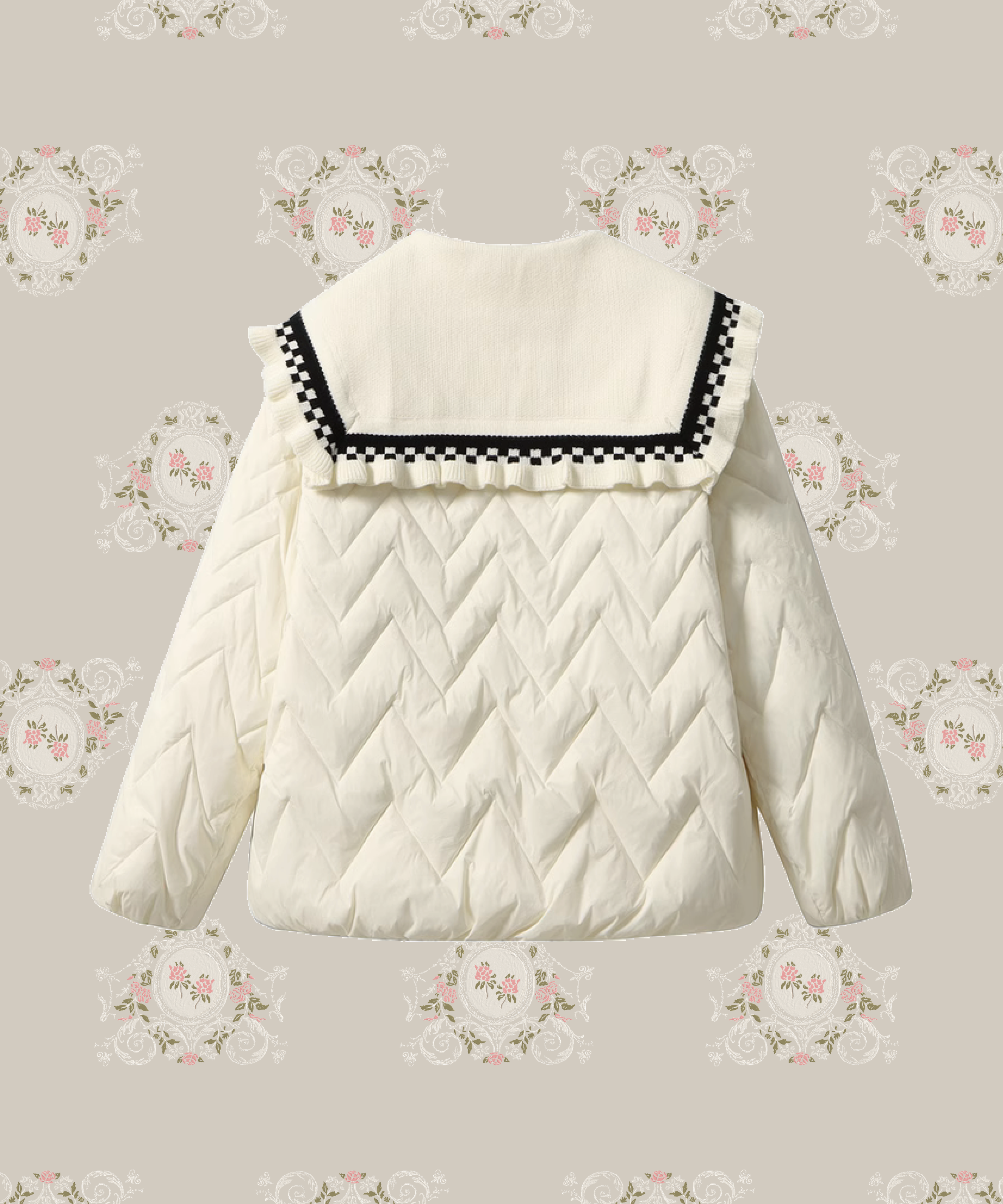 Frill Collar Double Pocket Duck Down Jacket Frill collar double pocket duck down jacket 