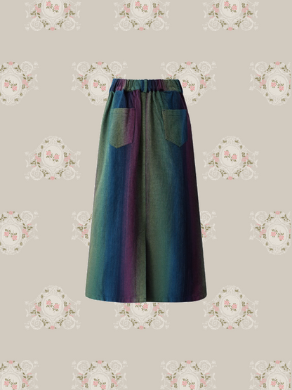 Color Shading Straight Skirt 