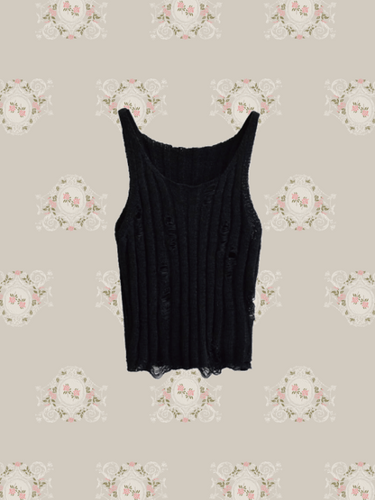 Broken Style Knit Vest/ブロークンスタイルニットベスト