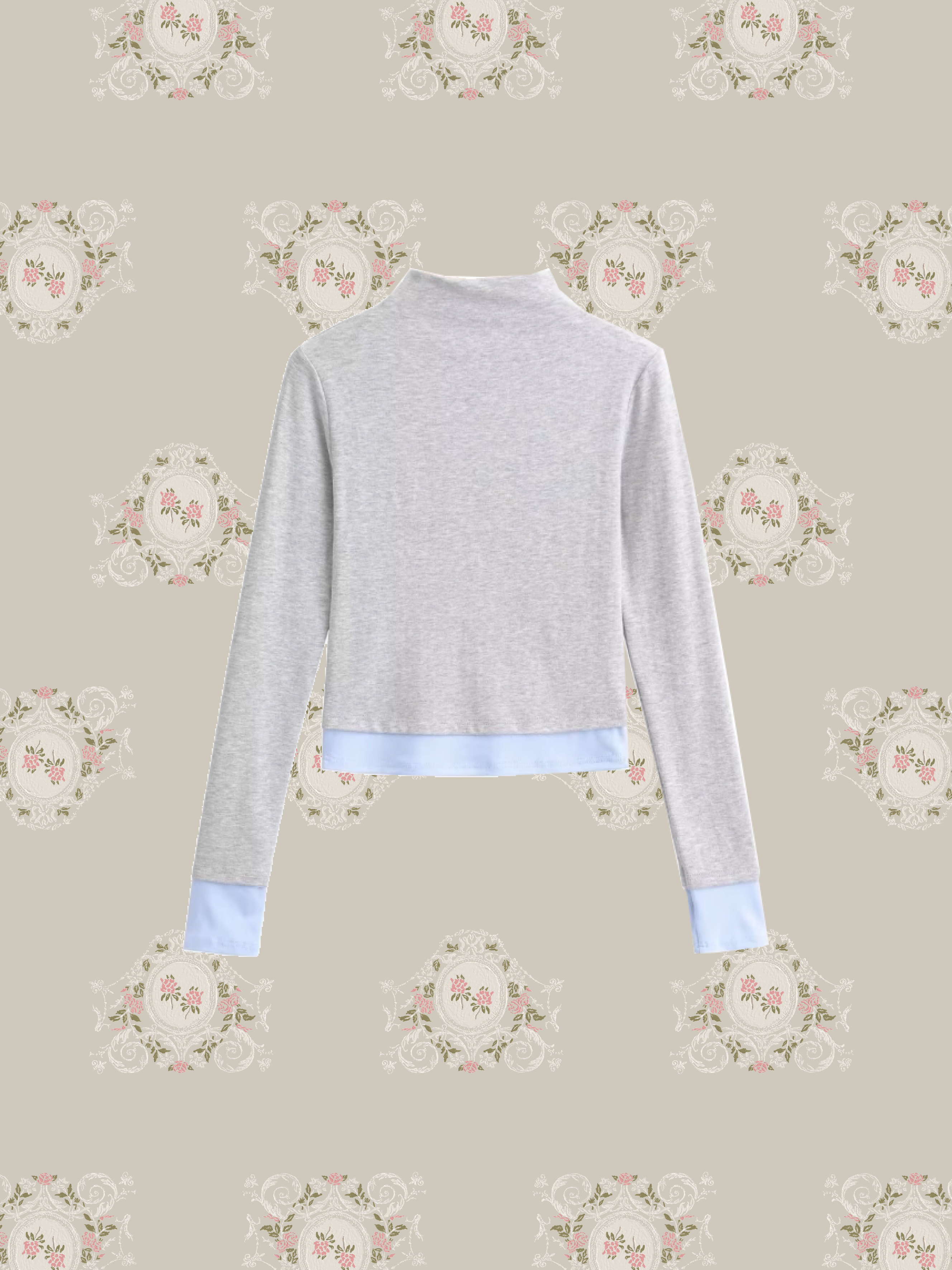 Half Neck Ribbon Point Top/ハーフネックリボンポイントトップス