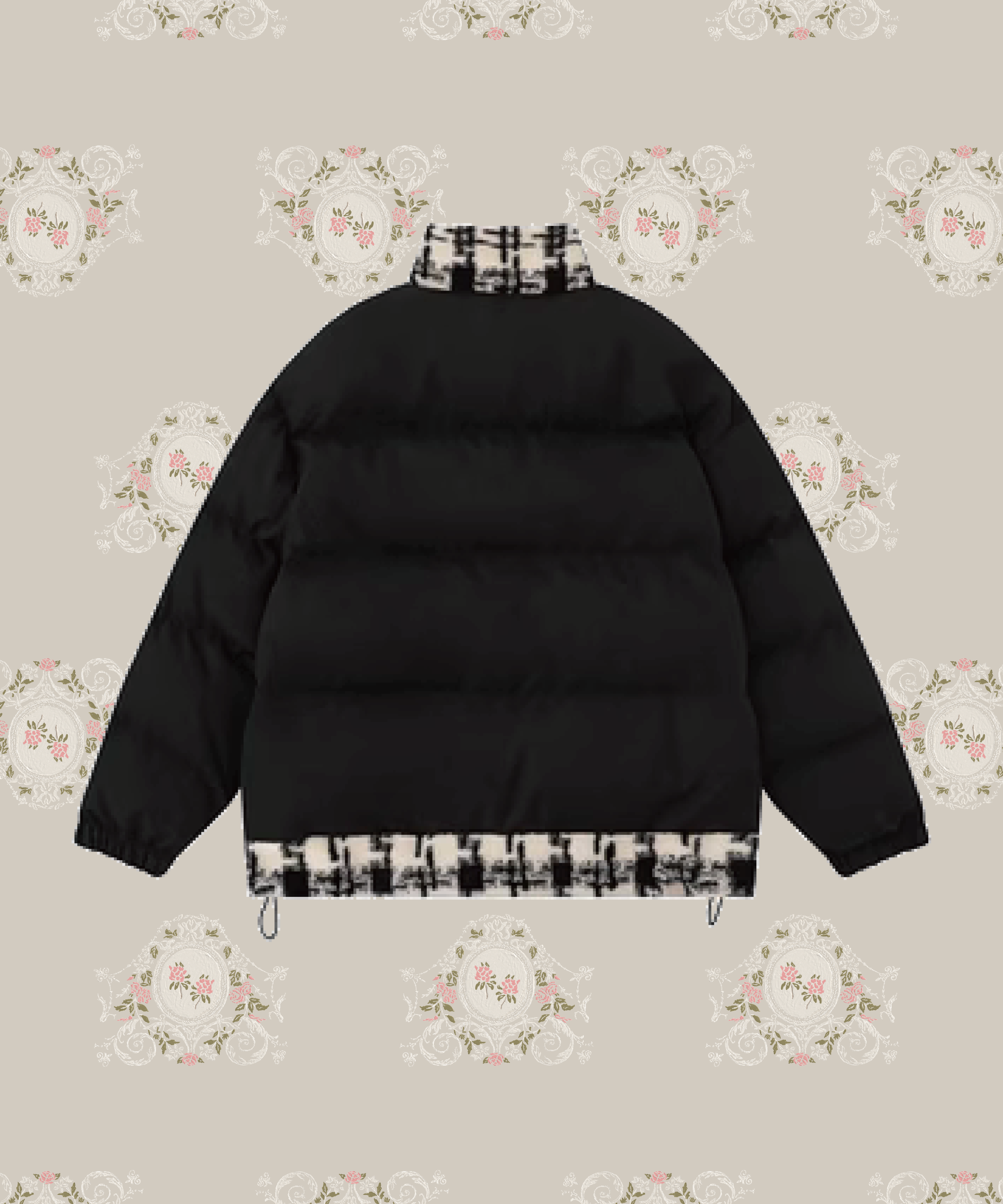 Check Fleece Patch Down Jacket  チェックフリースパッチダウンジャケット