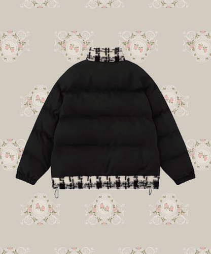 Check Fleece Patch Down Jacket  チェックフリースパッチダウンジャケット