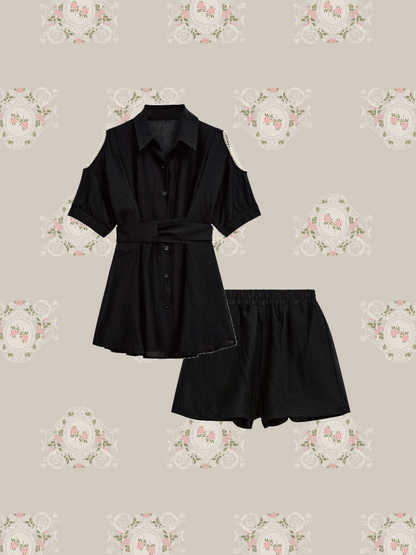 Cut Off Shirt Dress Set-up/カットオフシャツドレスセットアップ