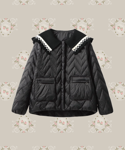 Frill Collar Double Pocket Duck Down Jacket Frill collar double pocket duck down jacket 