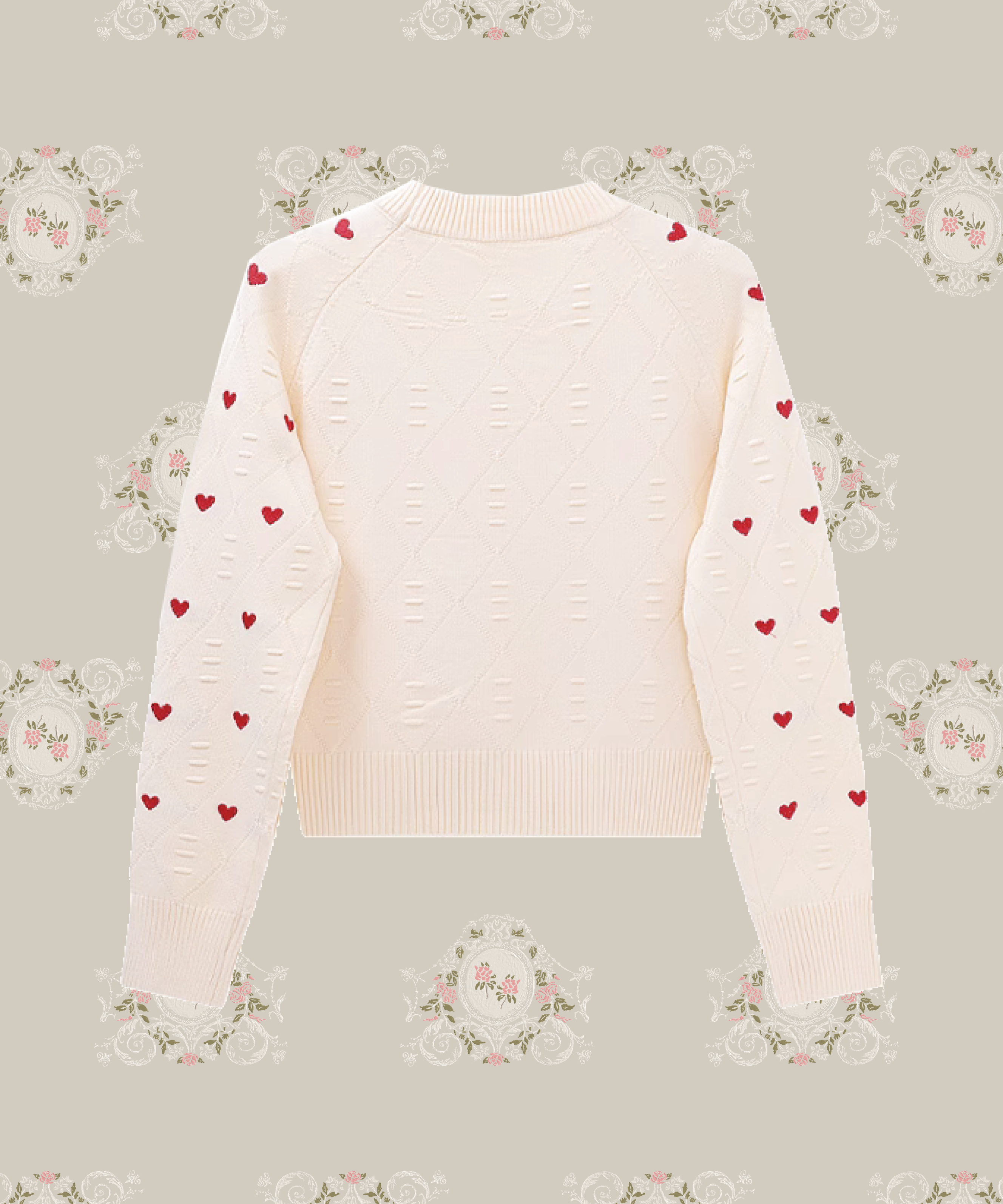 Heart Embroidery Knit Top