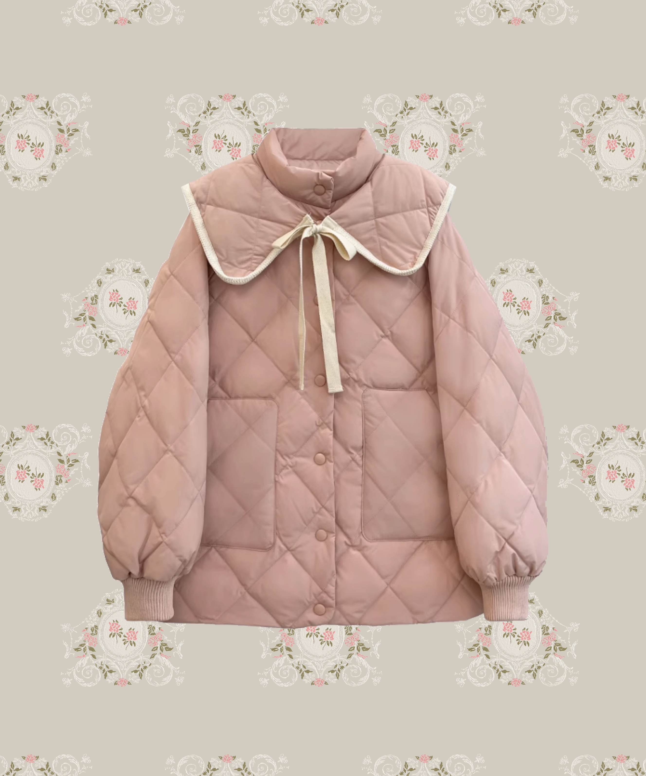 Quilted Lace Ribbon Duck Down Jacket キルティングレースリボンダックダウンジャケット