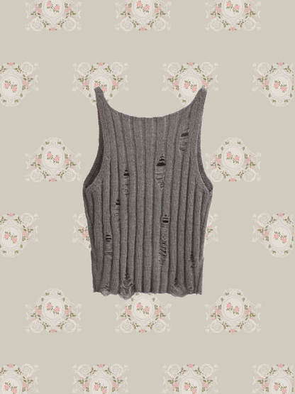 Broken Style Knit Vest 