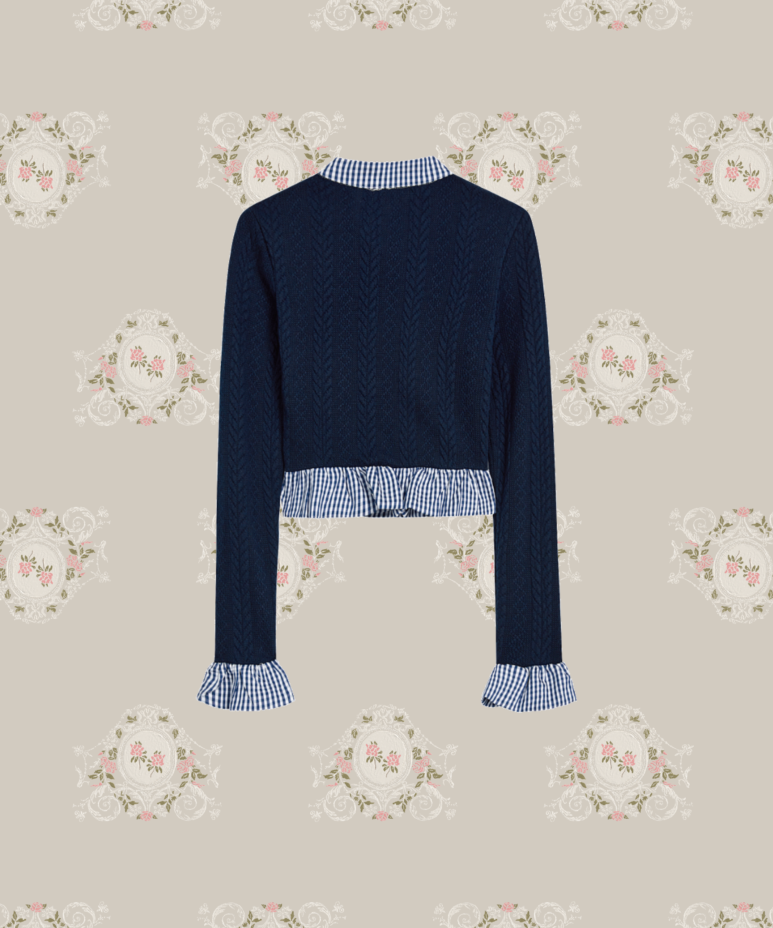Pearl Deco Navy Knit Set-Up パールデコネイビーニットセットアップ