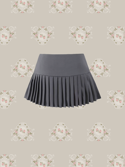Asymmetry Lace Up Pleats Mini Skirt/アシンメトリーレースアッププリーツミニスカート