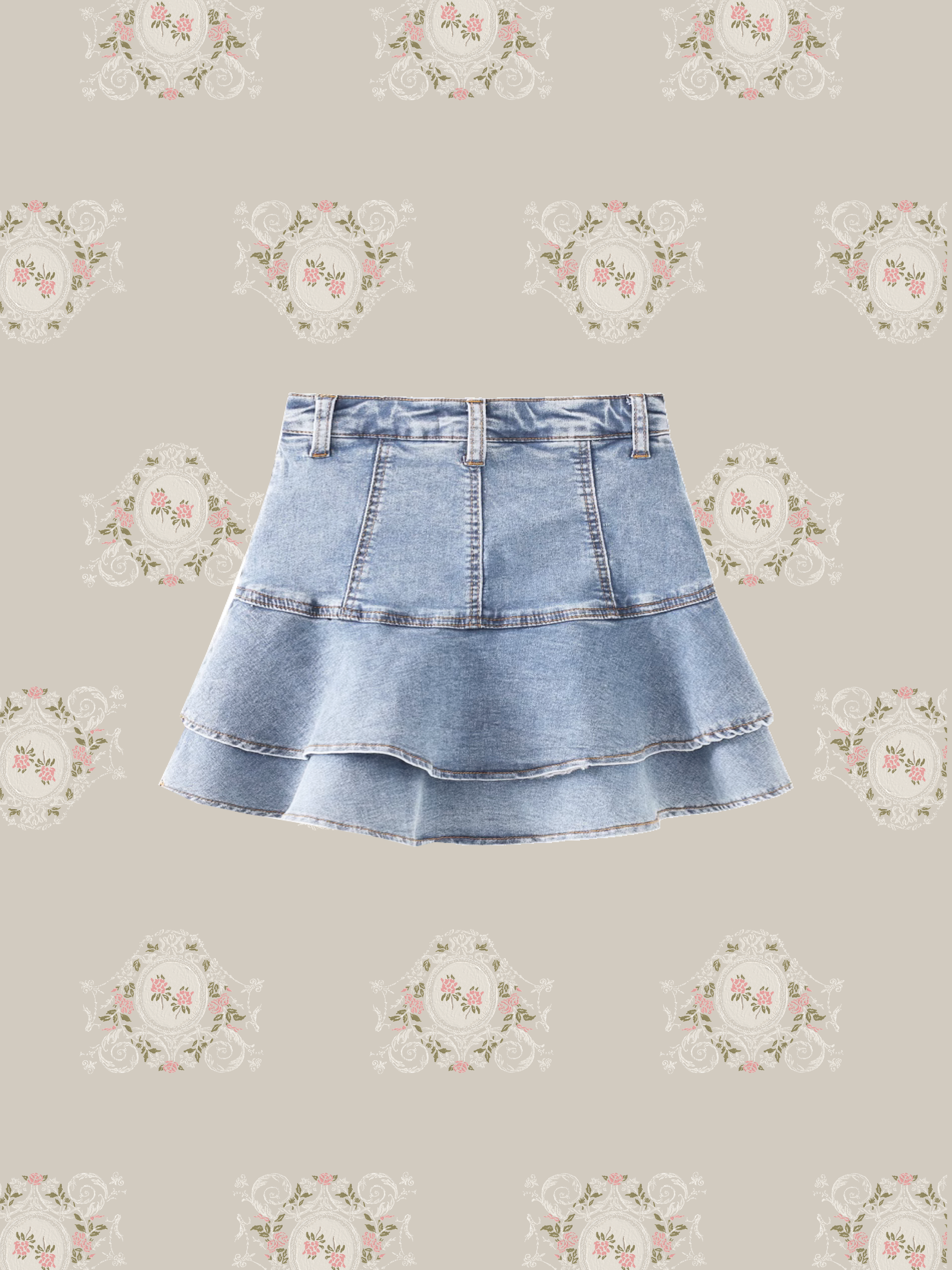 Flare Mini Denim Skirt/フレアミニデニムスカート