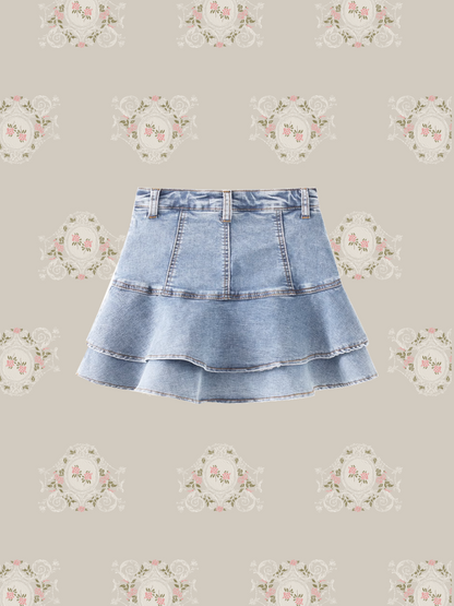 Flare Mini Denim Skirt 