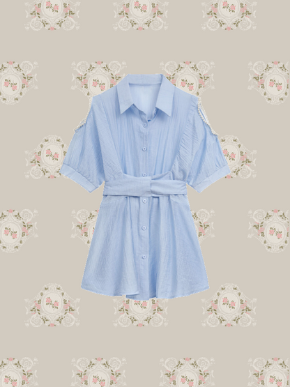 Cut Off Shirt Dress Set-up/カットオフシャツドレスセットアップ