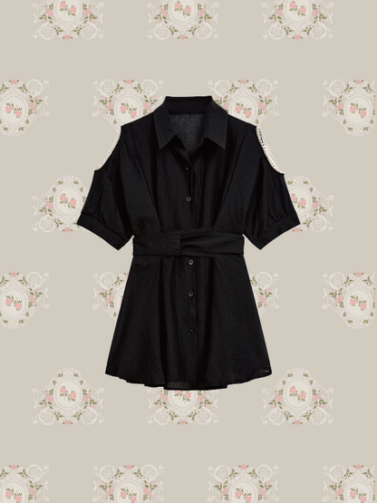 Cut Off Shirt Dress Set-up/カットオフシャツドレスセットアップ