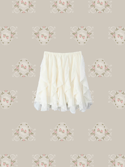 Asymmetry Flared Lace Skirt/アシンメトリーフレアレーススカート