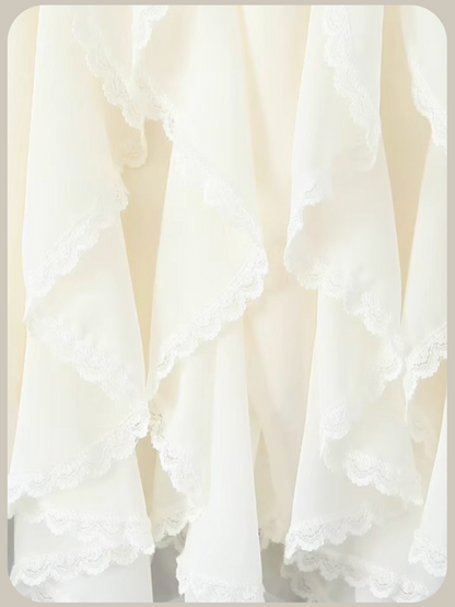 Asymmetry Flared Lace Skirt/アシンメトリーフレアレーススカート