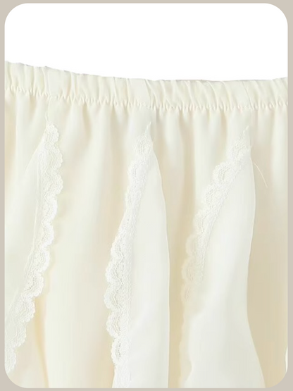 Asymmetry Flared Lace Skirt/アシンメトリーフレアレーススカート