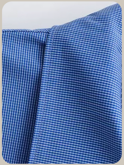 Blue Motif Waist Gather Shirt/ブルーモチーフウエストギャザーシャツ