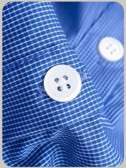 Blue Motif Waist Gather Shirt/ブルーモチーフウエストギャザーシャツ