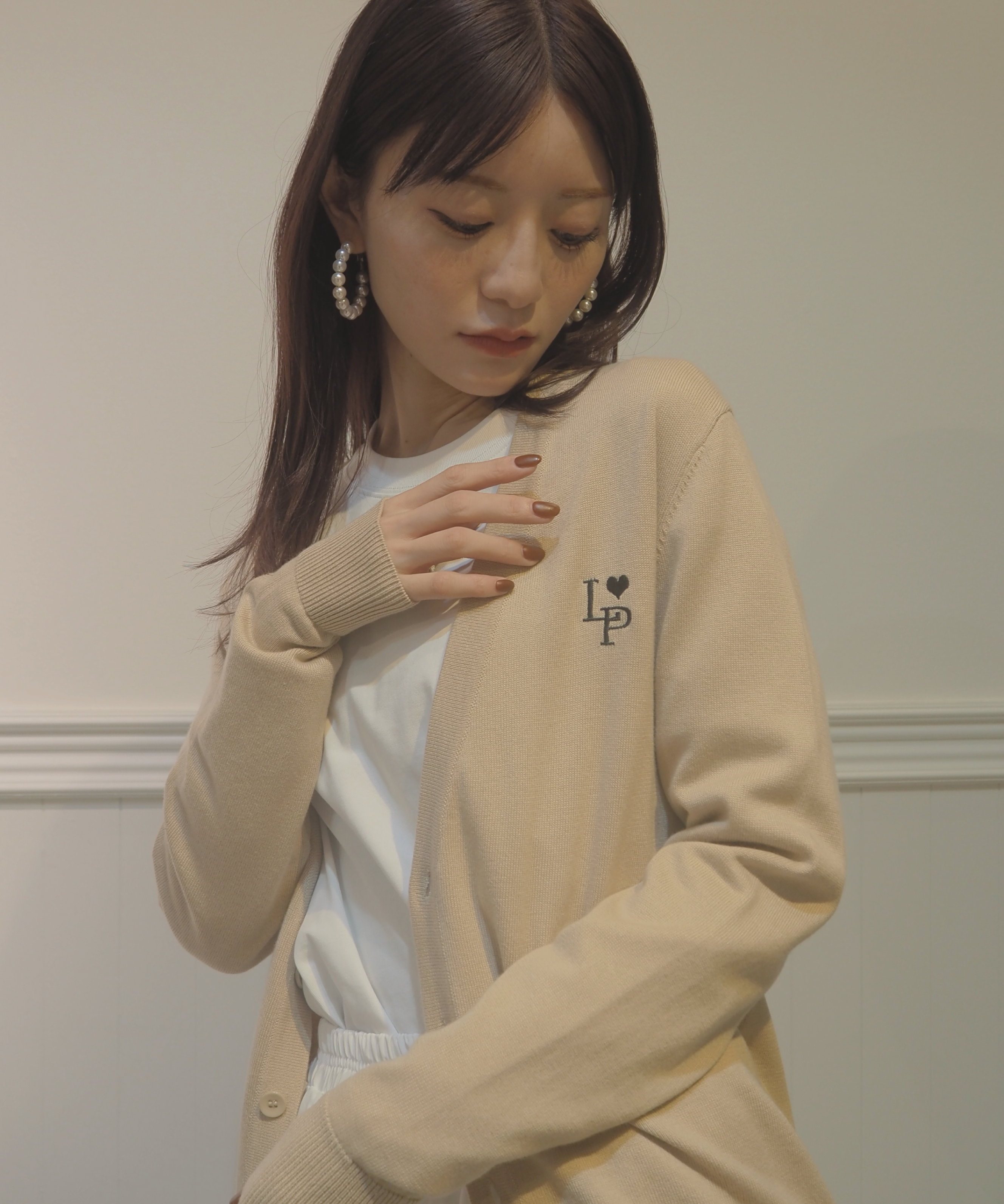 Pre-order item: LA POMME petit Icon Loose Cardigan Coffee 