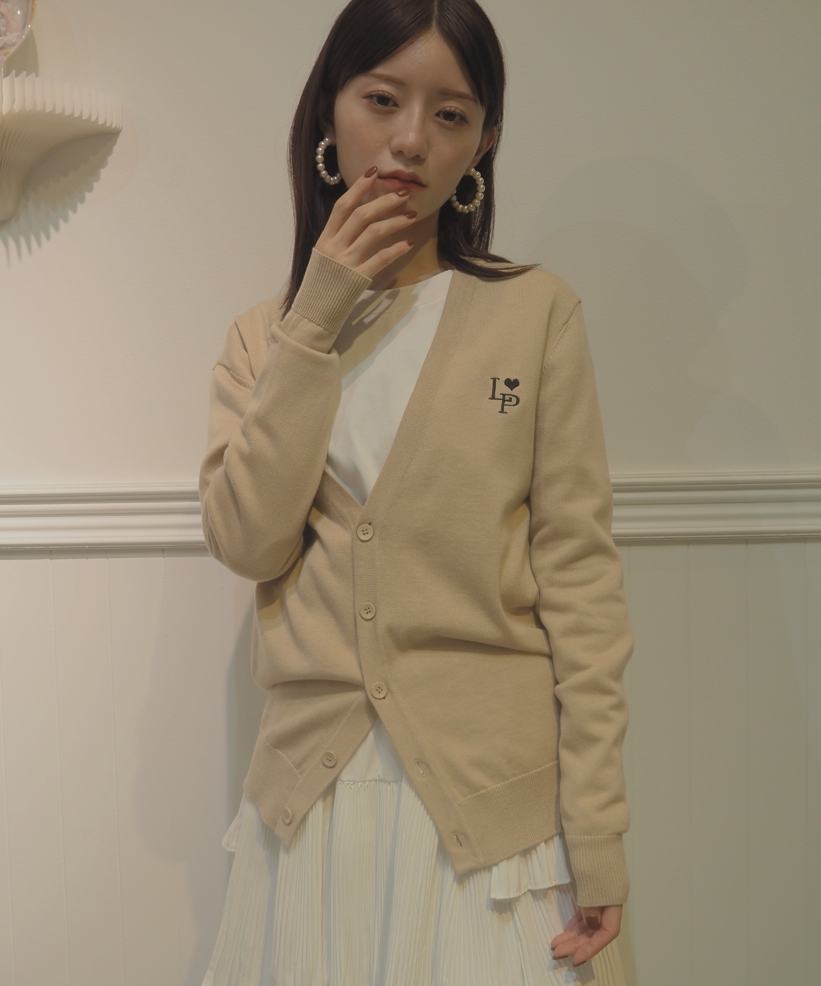 予約商品・LA POMME petit Icon Loose Cardigan Coffee