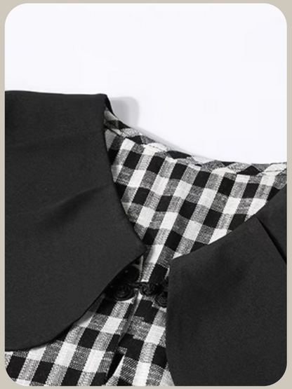 Baby Collar Check One Piece/ベビーカラーチェックワンピース