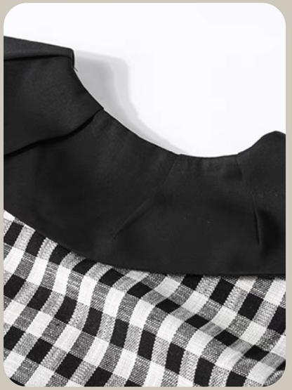 Baby Collar Check One Piece/ベビーカラーチェックワンピース