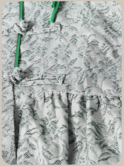 Texture Embossed Puff Sleeve One Piece/テクスチャーエンボスパフスリーブワンピース