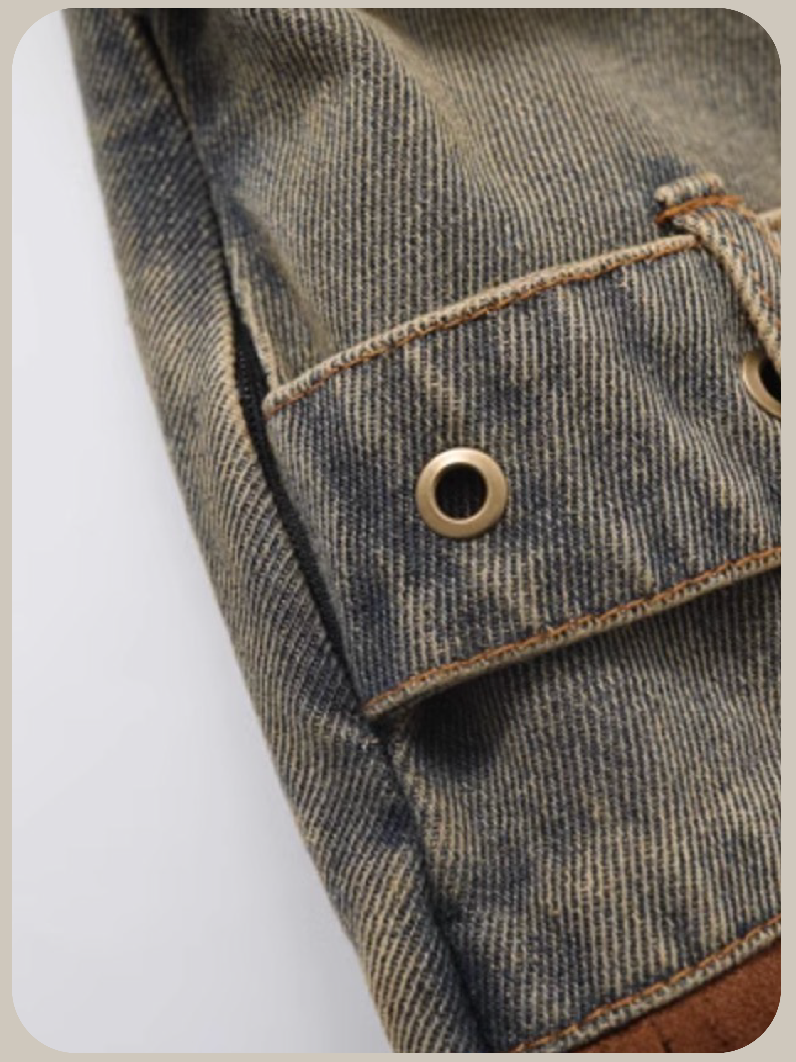 Distress Fringe Stitch Denim Mini Skirt/ディストレスフリンジステッチデニムミニスカート