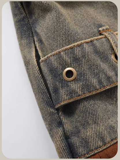 Distress Fringe Stitch Denim Mini Skirt/ディストレスフリンジステッチデニムミニスカート