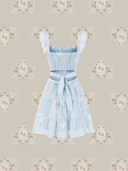 Floral Backless Flare Dress/フローラルバックレスフレアドレス