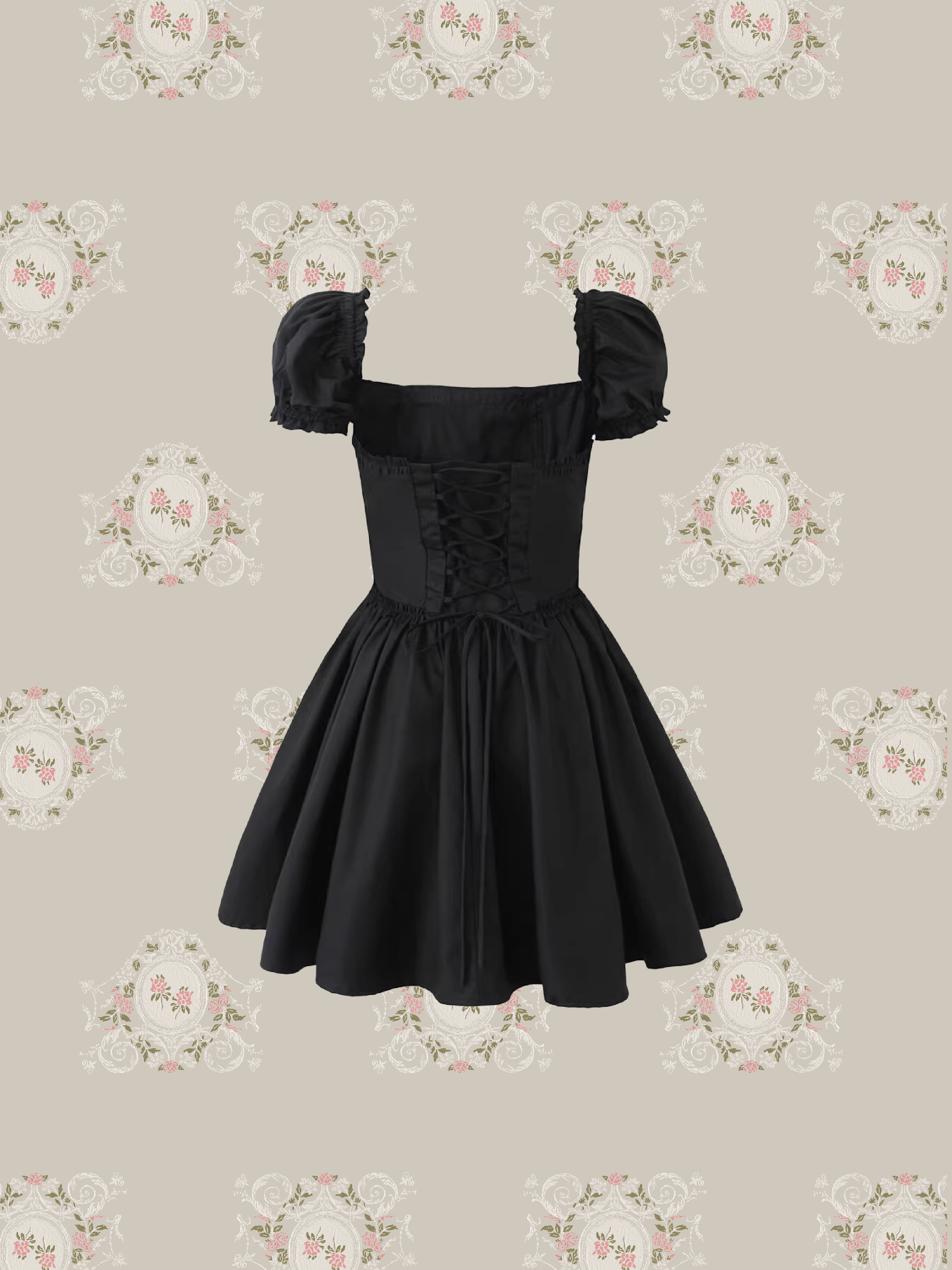 French Square Collar One Piece/フレンチスクエアカラーワンピース