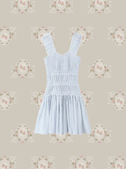 Gathering Stripe Vest Dress/ギャザーストライプベストドレス
