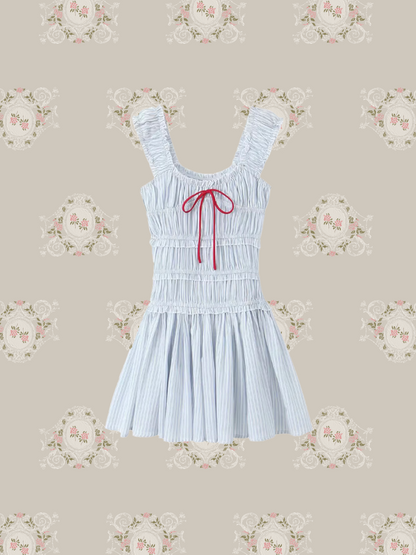 Gathering Stripe Vest Dress/ギャザーストライプベストドレス