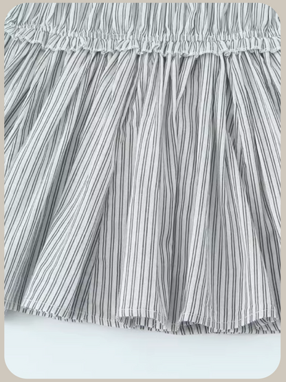 Gathering Stripe Vest Dress/ギャザーストライプベストドレス