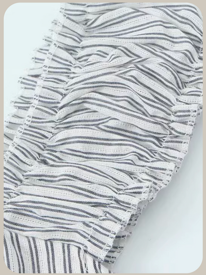 Gathering Stripe Vest Dress/ギャザーストライプベストドレス