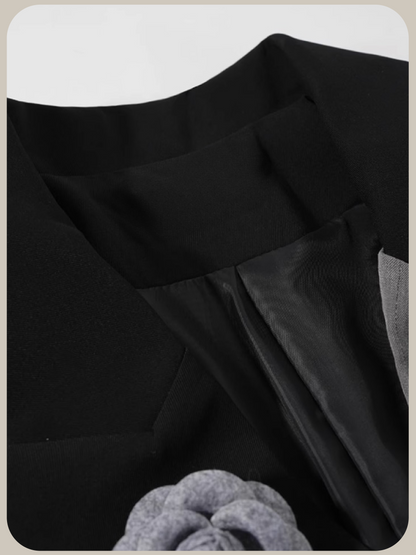 Half Docking Flower Applique Jacket/ハーフドッキングフラワーアップリケジャケット
