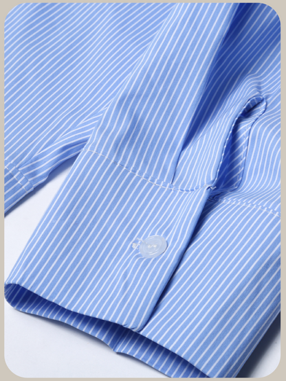 Handmade Pearl Deco Stripe Shirt ハンドメイドパールデコストライプシャツ