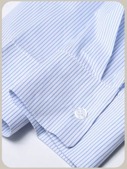 Handmade Pearl Deco Stripe Shirt ハンドメイドパールデコストライプシャツ
