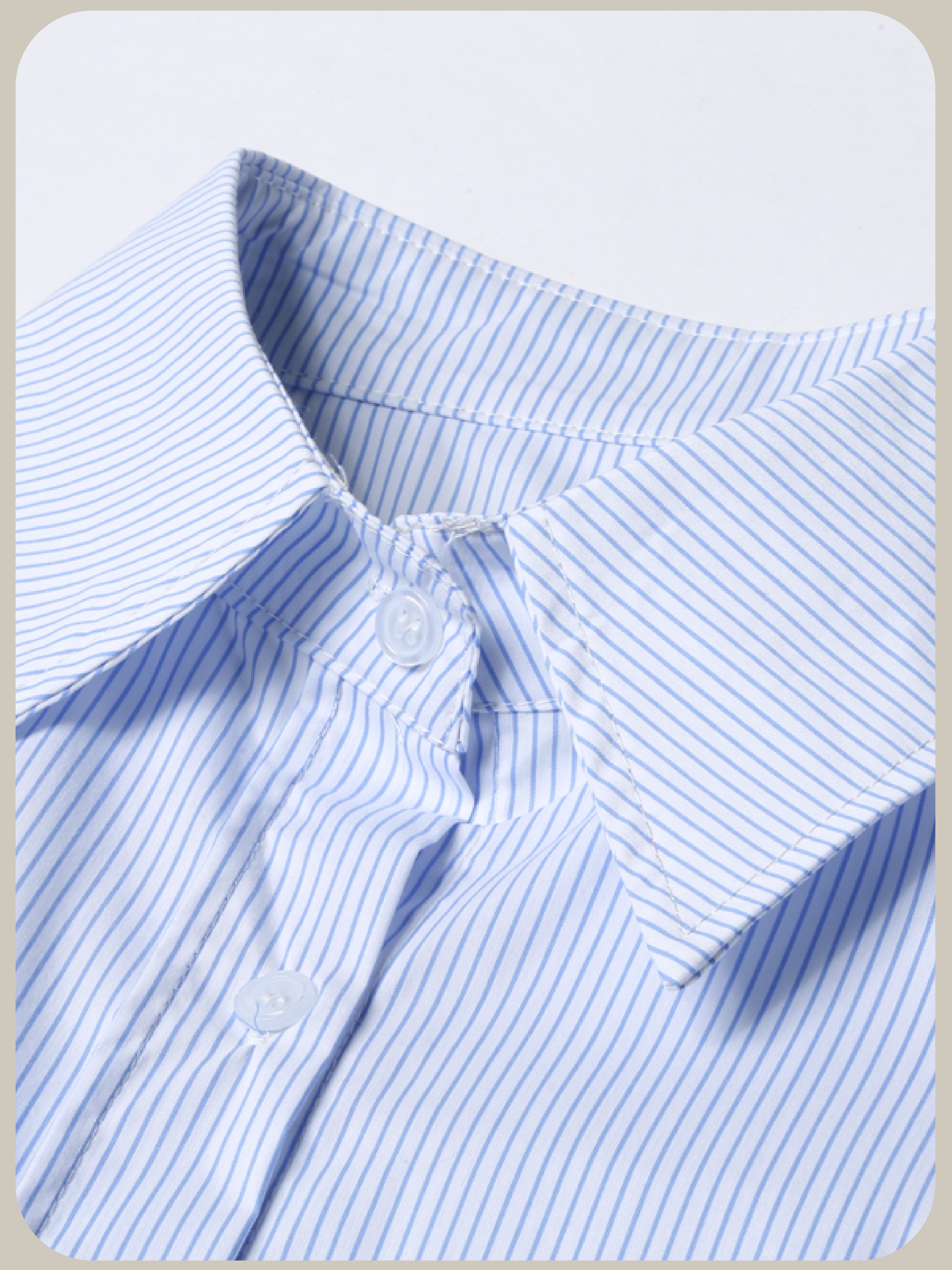 Handmade Pearl Deco Stripe Shirt ハンドメイドパールデコストライプシャツ