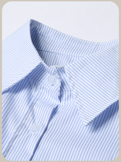 Handmade Pearl Deco Stripe Shirt ハンドメイドパールデコストライプシャツ