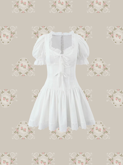 Lace Up Fishbone One Piece/レースアップフィッシュボーンワンピース