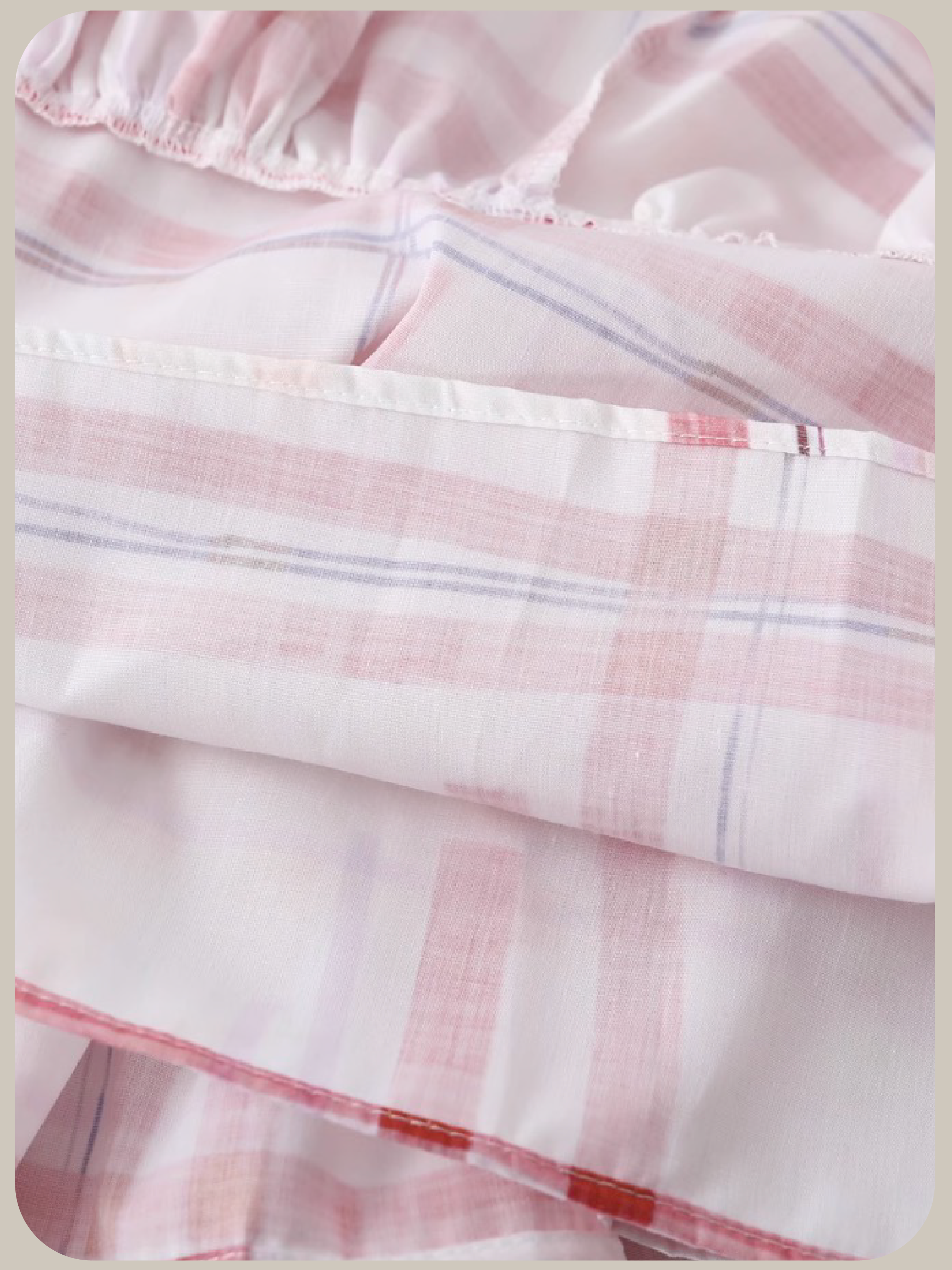 Pink Plaid Asymmetry One Piece/ピンクチェックアシンメトリーワンピース